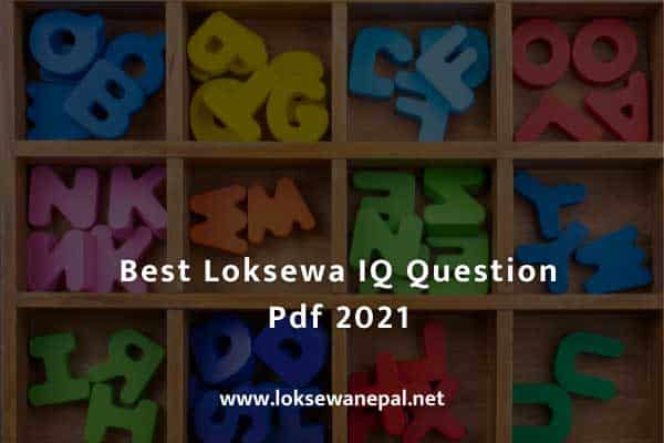 Best Loksewa IQ Question Pdf 2021