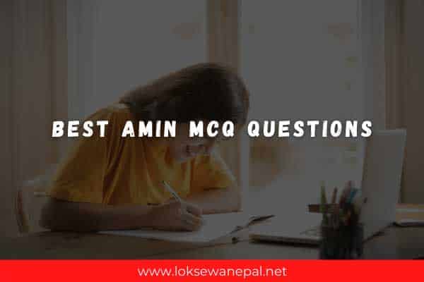 Best Amin Mcq Questions 2021